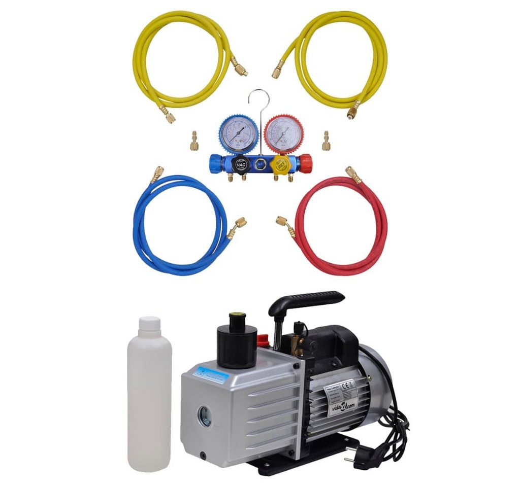 vidaXL Kompressor Vakuumpumpe 100 L min 4-Wege-Verteiler-Manometer Klimaanlagen von vidaXL