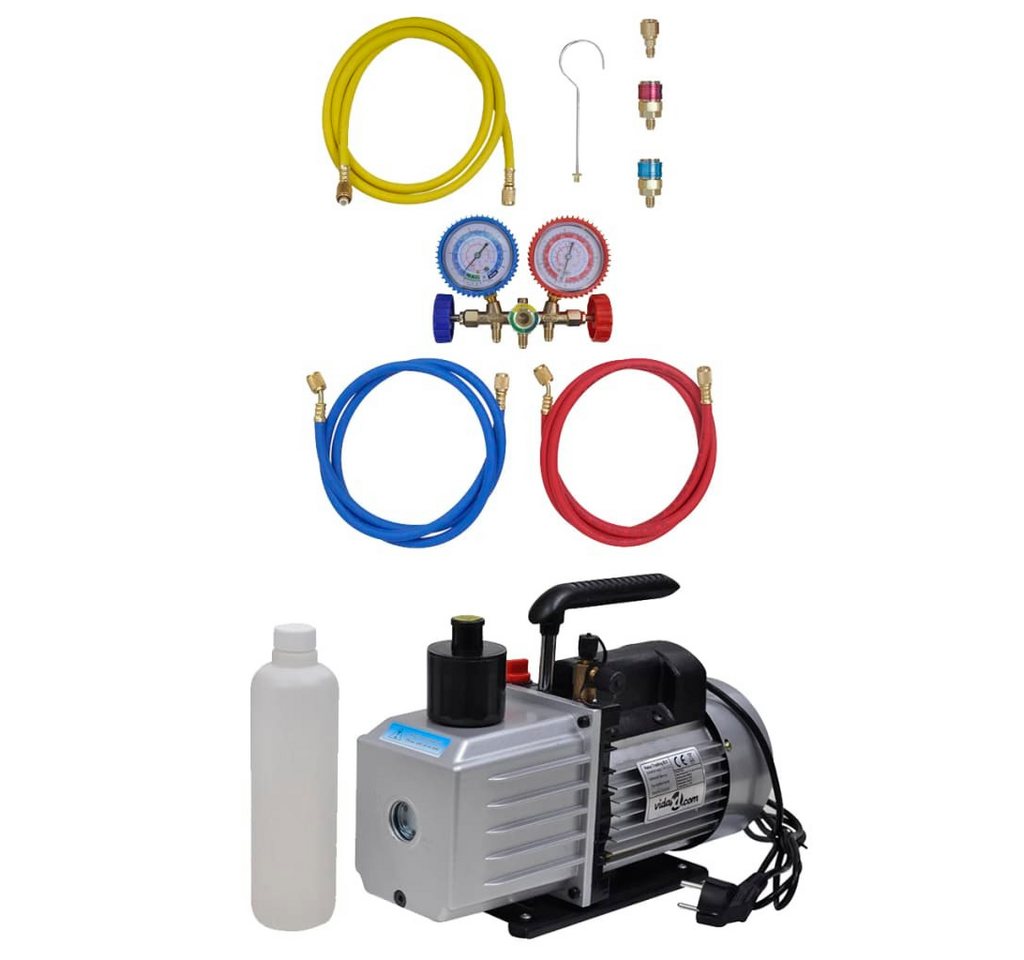 vidaXL Kompressor Vakuumpumpe mit 2-Wege-Verteiler-Manometer Set für Klimaanlagen von vidaXL