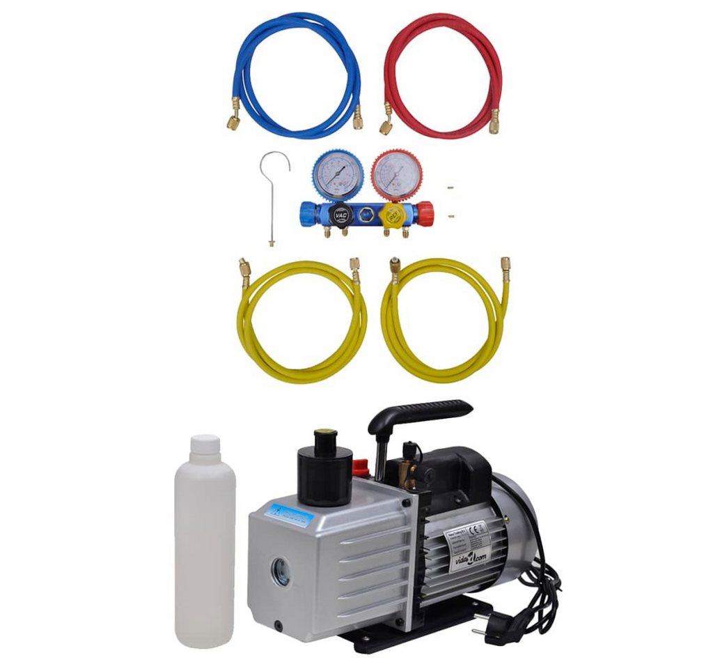 vidaXL Kompressor Vakuumpumpe mit 4-Wege-Verteiler-Manometer Set für Klimaanlagen von vidaXL