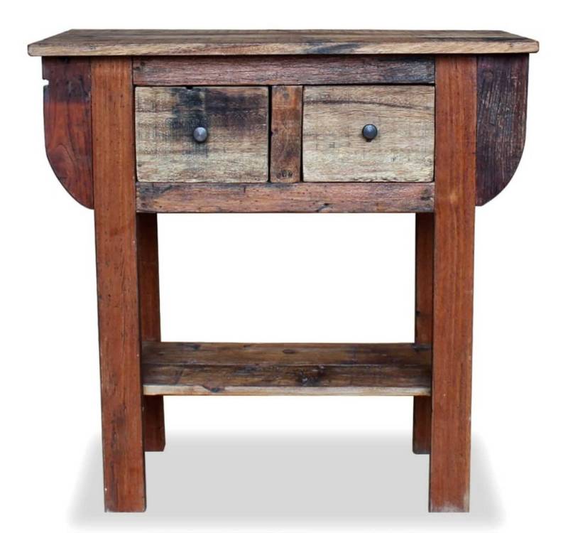 vidaXL Konsolentisch, Beistelltisch Altholz Massiv 80 x 35 x 80 cm von vidaXL