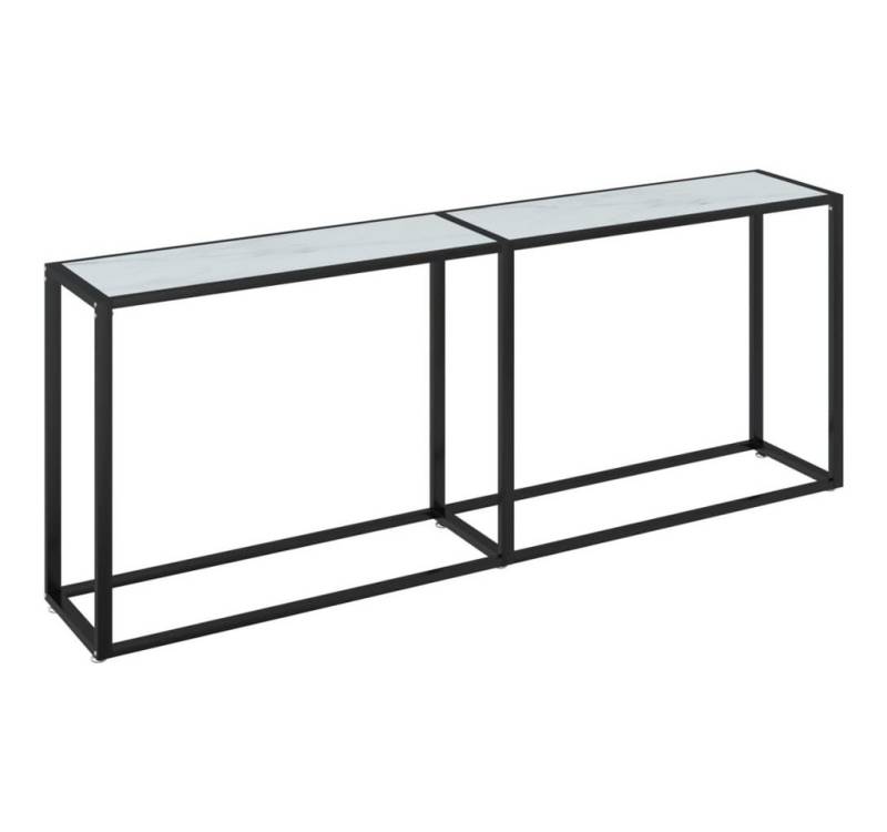 vidaXL Konsolentisch, Beistelltisch Weiß Marmor-Optik 200x35x75,5 cm Hartglas von vidaXL