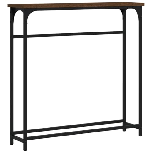 vidaXL Konsolentisch, Beistelltisch mit verstellbaren Beinen, Wohnzimmertisch Tisch mit Metallrahmen, Ablagetisch Flurtisch, Braun Eichen-Optik Holzwerkstoff vidaXL Konsolentisch, Beistelltisch mit verstellbaren Beinen, Wohnzimmertisch Tisch mit Metallrahmen, Ablagetisch Flurtisch, Braun Eichen-Optik Holzwerkstoff von vidaXL