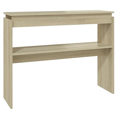 vidaXL Konsolentisch Konsole Beistelltisch Flurtisch Sideboard Ablagetisch Wandtisch Frisiertisch Schminktisch Sonoma-Eiche 102x30x80cm Holzwerkstoff von vidaXL