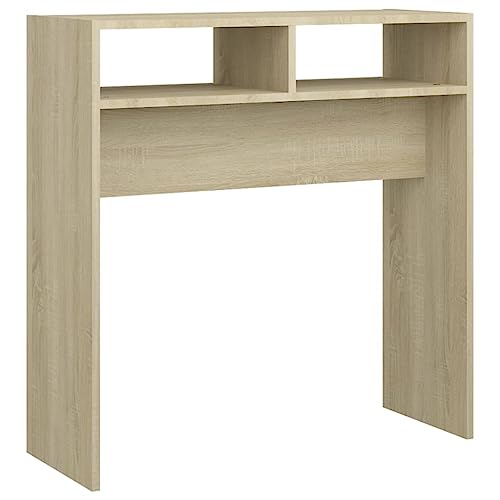 vidaXL Konsolentisch Konsole Beistelltisch Flurtisch Sideboard Ablagetisch Wandtisch Frisiertisch Schminktisch Sonoma-Eiche 78x30x80cm Holzwerkstoff von vidaXL