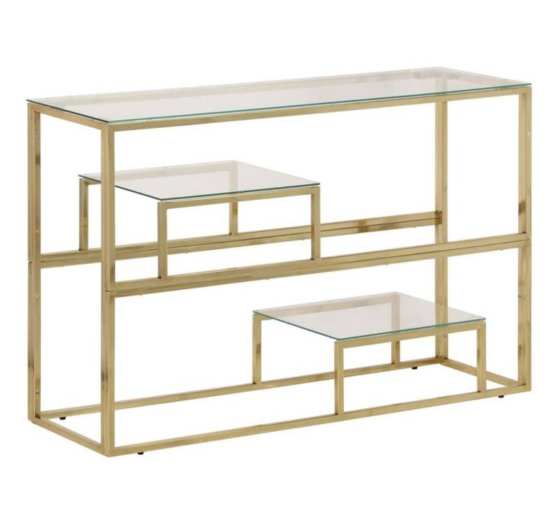 vidaXL Konsolentisch Konsolentisch Golden Edelstahl und Hartglas von vidaXL
