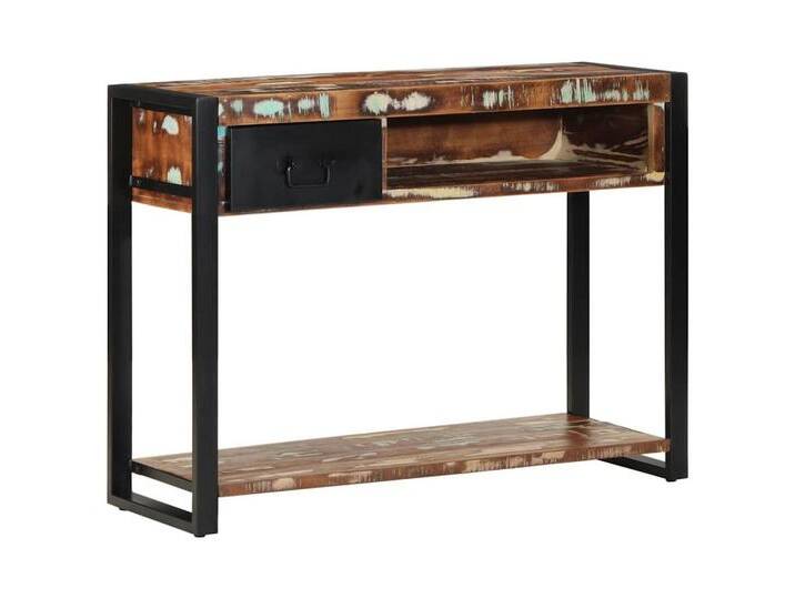 vidaXL Konsolentisch Konsolentisch Mehrfarbig 100x35x75 cm Massivholz Altholz, bunt von vidaXL