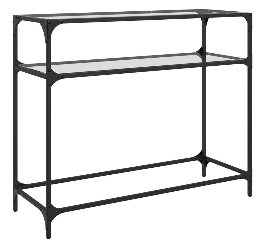 vidaXL Konsolentisch Konsolentisch mit Glasplatte Transparent 98x35x81 cm Stahl von vidaXL