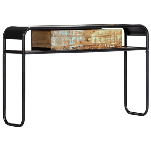 vidaXL Konsolentisch mit 1 Schublade 2 Fächern Konsole Beistelltisch Sideboard Ablagetisch Flurtisch Telefontisch 118x30x75cm Recyceltes Massivholz von vidaXL