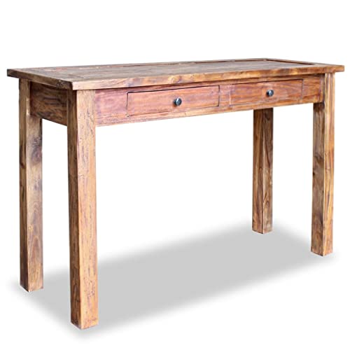 vidaXL Konsolentisch mit 2 Schubladen Handgefertigt Konsole Beistelltisch Sideboard Flurtisch Ablagetisch Frisiertisch Recyceltes Massivholz 123x42x75cm von vidaXL