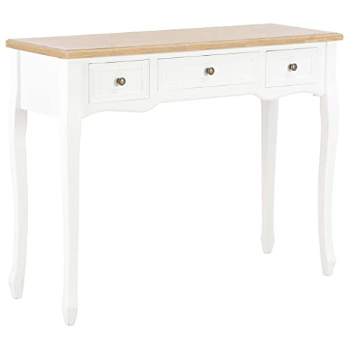 vidaXL Konsolentisch mit 3 Schubladen Konsole Beistelltisch Ablagetisch Flurtisch Kommode Anrichte Sideboard Frisiertisch Schminktisch Kosmetiktisch Weiß von vidaXL