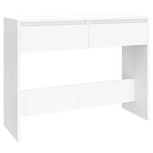 vidaXL Konsolentisch mit Schubladen Konsole Beistelltisch Flurtisch Sideboard Ablagetisch Wandtisch Frisiertisch Weiß 100x35x76,5cm Holzwerkstoff von vidaXL