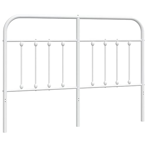 vidaXL Kopfteil, Bettkopfteil aus Stahl Metallkonstruktion, Betthaupt für Bett Metallbett Bettgestell, Bettzubehör Schlafzimmer, Metall Weiß 150cm von vidaXL