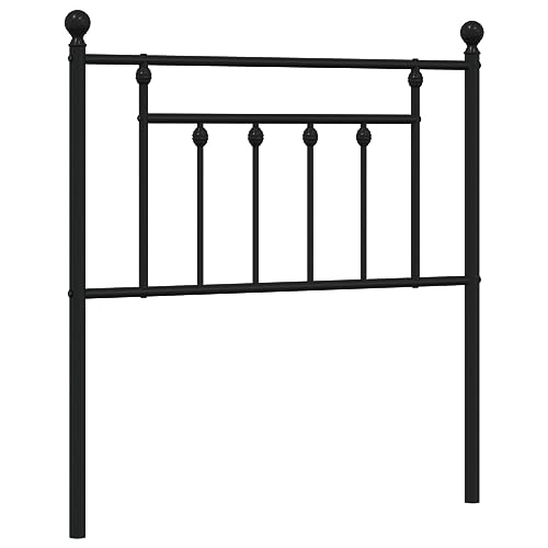 vidaXL Kopfteil, Bettkopfteil aus Stahl Metallkonstruktion, Betthaupt für Bett Metallbett Bettgestell, Schlafzimmer Bettzubehör, Metall Schwarz 80cm von vidaXL