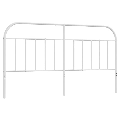 vidaXL Kopfteil, Bettkopfteil aus Stahl Metallkonstruktion, Betthaupt für Bett Metallbett Bettgestell, Schlafzimmer Bettzubehör, Metall Weiß 160cm von vidaXL