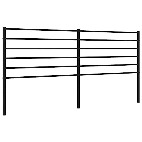 vidaXL Kopfteil, Bettkopfteil aus Stahl Metallkonstruktion, Betthaupt für Bett Metallbett Doppelbett, Bettzubehör Schlafzimmer, Metall Schwarz 180cm von vidaXL