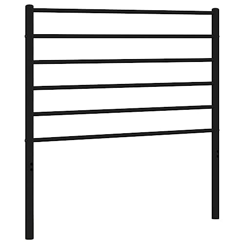 vidaXL Kopfteil, Bettkopfteil aus Stahl Metallkonstruktion, Betthaupt für Bett Metallbett Einzelbett, Bettzubehör Schlafzimmer, Metall Schwarz 107cm von vidaXL