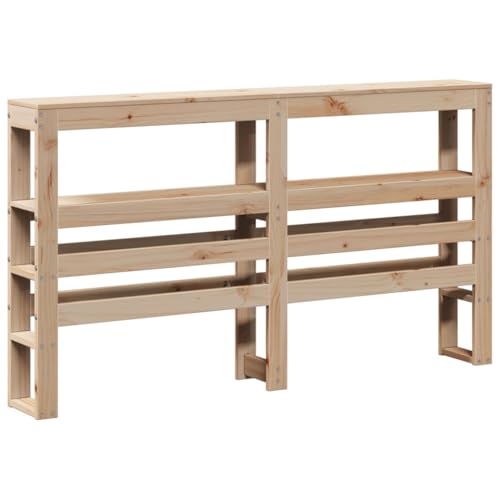 vidaXL Kopfteil, Bettkopfteil mit Ablagen, Freistehend Betthaupt für Holzbett Doppelbett, Holzkopfteil Bettzubehör Schlafzimmer, 160cm Massivholz Kiefer von vidaXL