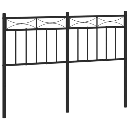 vidaXL Kopfteil, Bettkopfteil mit Metallbeinen, Betthaupt für Bett Metallbett Doppelbett, Bettzubehör Schlafzimmer, Schwarz 120cm Metall von vidaXL