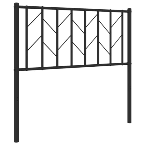 vidaXL Kopfteil, Bettkopfteil mit Metallbeinen, Betthaupt für Bett Metallbett Einzelbett, Bettzubehör Schlafzimmer, Schwarz 90cm Metall von vidaXL