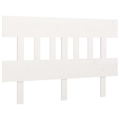 vidaXL Kopfteil Betthaupt Bettkopfteil für Bett Bettgestell Bettrahmen Holzbett Massivholzbett Schlafzimmer Weiß 143,5x3x81cm Massivholz Kiefer von vidaXL