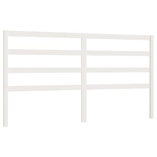 vidaXL Kopfteil Betthaupt Bettkopfteil für Bett Bettgestell Bettrahmen Holzbett Massivholzbett Schlafzimmer Weiß 206x4x100cm Massivholz Kiefer von vidaXL