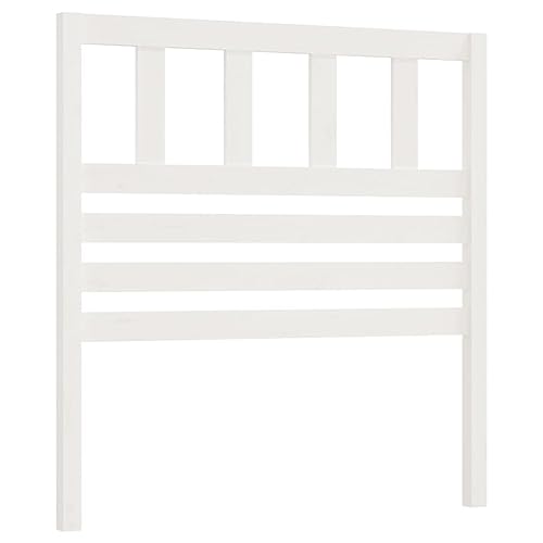 vidaXL Kopfteil Betthaupt Bettkopfteil für Bett Bettgestell Bettrahmen Massivholzbett Holzbett Schlafzimmer Weiß 81x4x100cm Massivholz Kiefer von vidaXL