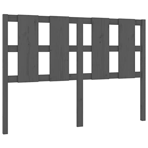 vidaXL Kopfteil Betthaupt Bettkopfteil für Bett Holzbett Bettgestell Bettrahmen Massivholzbett Schlafzimmer Grau 125,5x4x100cm Massivholz Kiefer von vidaXL