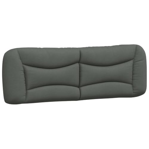 vidaXL Kopfteil Kissen, Kopfteilkissen für Schlafzimmer, Rückenkissen Bett mit Reißverschluss, Kopfpolster Bettkissen, Dunkelgrau 160cm Stoff vidaXL Kopfteil Kissen, Kopfteilkissen für Schlafzimmer, Rückenkissen Bett mit Reißverschluss, Kopfpolster Bettkissen, Dunkelgrau 160cm Stoff von vidaXL