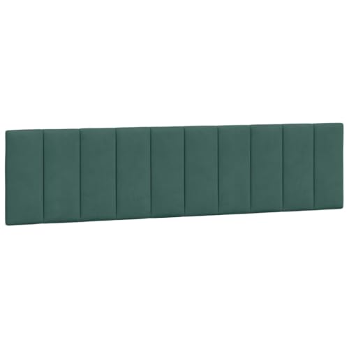 vidaXL Kopfteil Kissen Hanko, Kopfteilkissen mit Linien-Design, Bett Kopfkissen mit Klettverschlüssen auf Rückseite, Kopfteilpolster Kopfpolster, Dunkelgrün 200cm Samt vidaXL Kopfteil Kissen Hanko, Kopfteilkissen mit Linien-Design, Bett Kopfkissen mit Klettverschlüssen auf Rückseite, Kopfteilpolster Kopfpolster, Dunkelgrün 200cm Samt von vidaXL