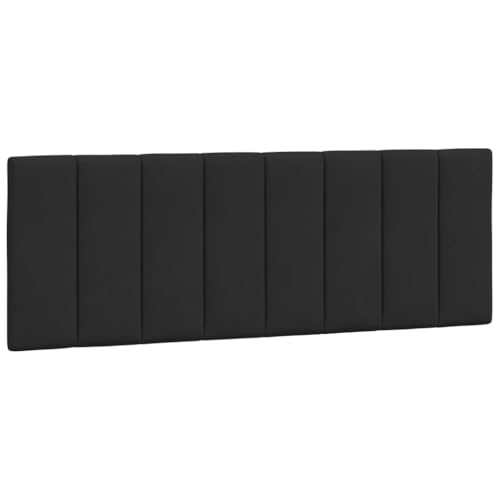 vidaXL Kopfteil Kissen Hanko, Kopfteilkissen mit Linien-Design, Bett Kopfkissen mit Klettverschlüssen auf Rückseite, Kopfteilpolster Kopfpolster, Schwarz 120cm Samt von vidaXL