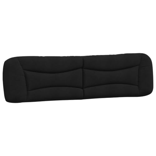 vidaXL Kopfteil Kissen, Kopfteilkissen mit Reißverschluss, Rückenkissen mit hervorragender Rückenlehne, Kopfkissen Lesekissen, Schwarz 200cm Stoff vidaXL Kopfteil Kissen, Kopfteilkissen mit Reißverschluss, Rückenkissen mit hervorragender Rückenlehne, Kopfkissen Lesekissen, Schwarz 200cm Stoff von vidaXL