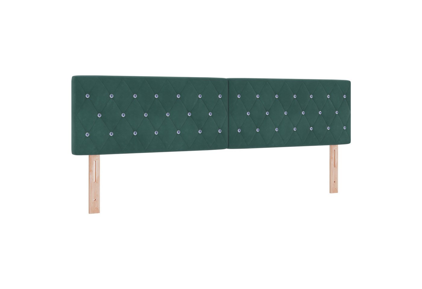vidaXL Kopfteil Kopfteil mit Kristallknöpfen Dunkelgrün 180 cm Samt, (2 St) von vidaXL