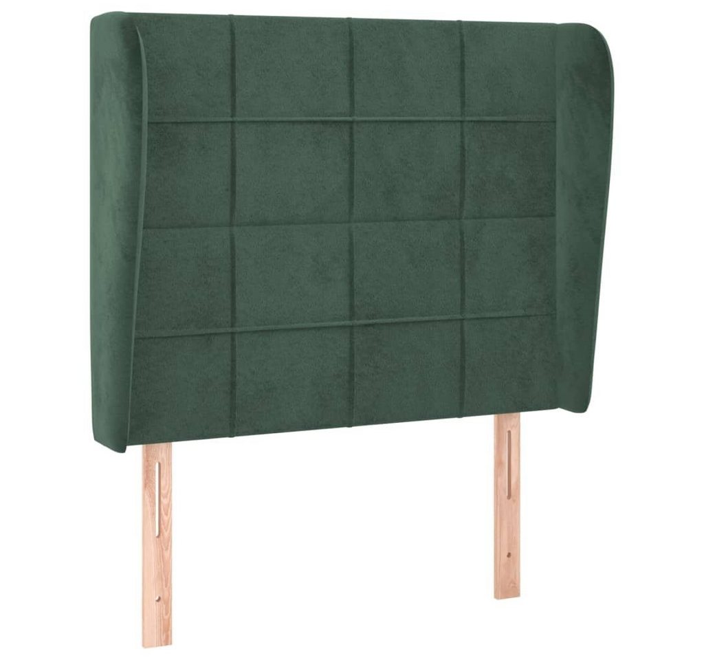 vidaXL Kopfteil Kopfteil mit Ohren Dunkelgrün 83x23x118/128 cm Samt, (1 St) von vidaXL