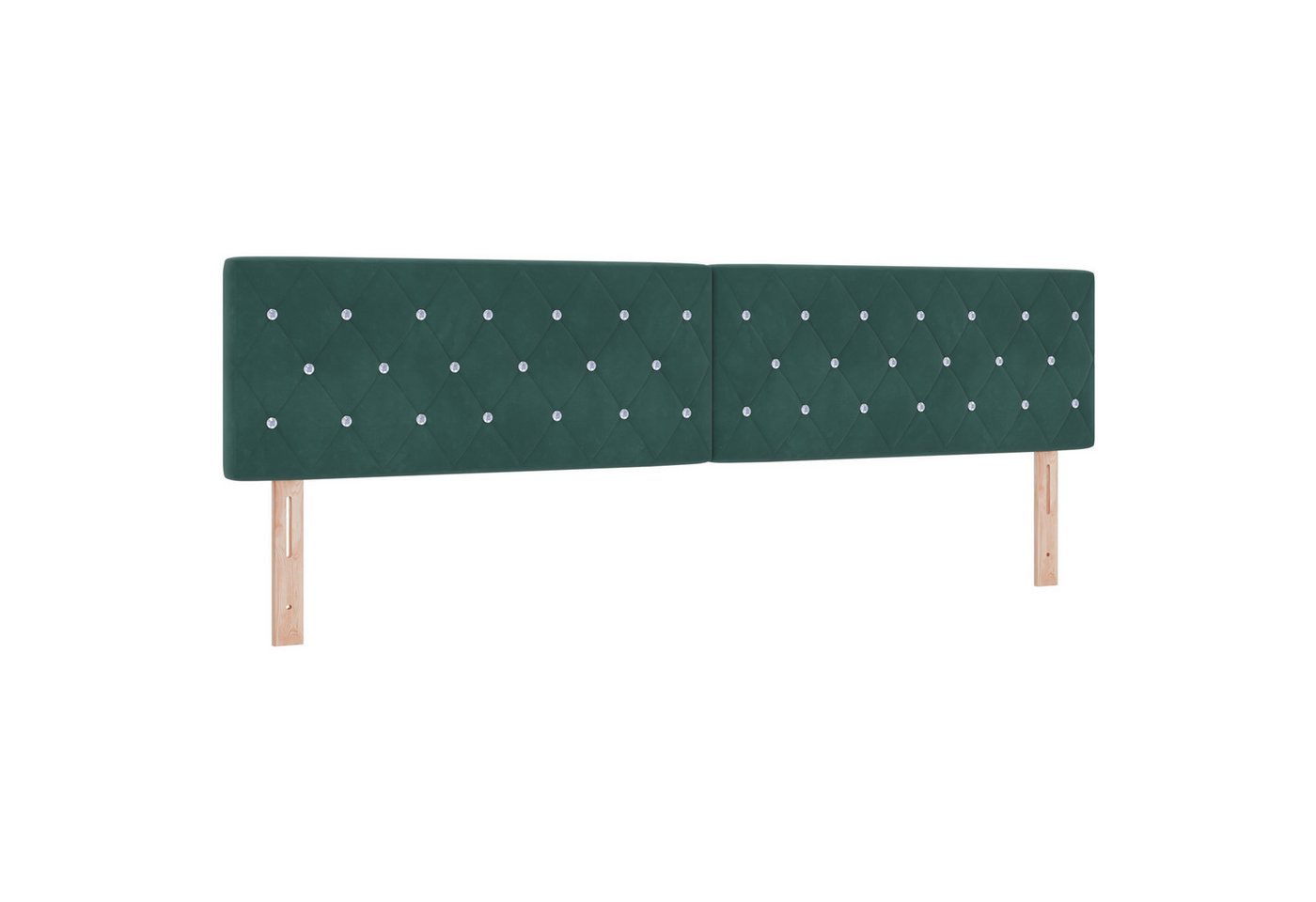 vidaXL Kopfteil LED Kopfteil mit Kristallknopf, gepolstert, dunkelgrüner Samt, 100 cm, (1 St) von vidaXL