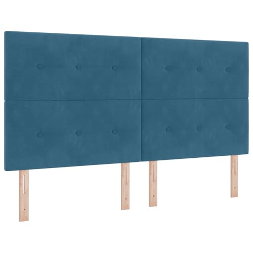 vidaXL Kopfteil Verstellbar Dunkelblau Samt 180 cm Stylish Gepolstertes Bettmöbel Mit Knopfheftung Für Schlafzimmer Dekor Hohes Design Langlebig Modern von vidaXL