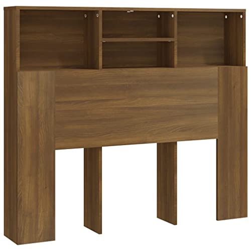 vidaXL Kopfteil mit Ablagen Kopfteil-Regal Wand-Kopfteil Bücherregal-Kopfteil Betthaupt Bettkopfteil Schlafzimmer Braun Eichen-Optik 120x19x103,5cm vidaXL Kopfteil mit Ablagen Kopfteil-Regal Wand-Kopfteil Bücherregal-Kopfteil Betthaupt Bettkopfteil Schlafzimmer Braun Eichen-Optik 120x19x103,5cm von vidaXL