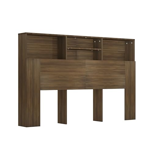 vidaXL Kopfteil mit Ablagen und Regal - Wand-Kopfteil Bücherregal Betthaupt für Schlafzimmer - Braun Eichen-Optik 160x19x103,5cm vidaXL Kopfteil mit Ablagen und Regal - Wand-Kopfteil Bücherregal Betthaupt für Schlafzimmer - Braun Eichen-Optik 160x19x103,5cm von vidaXL