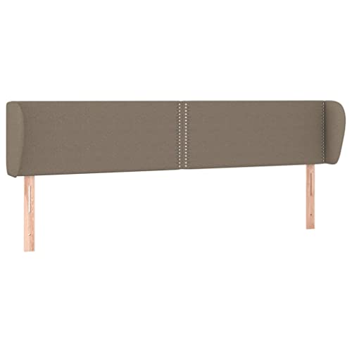 vidaXL Kopfteil mit Ohren Betthaupt Polsterkopfteil Bettkopfteil für Bett Schlafzimmer Bettzubehör Bettgestell Taupe 183x23x78/88cm Stoff von vidaXL