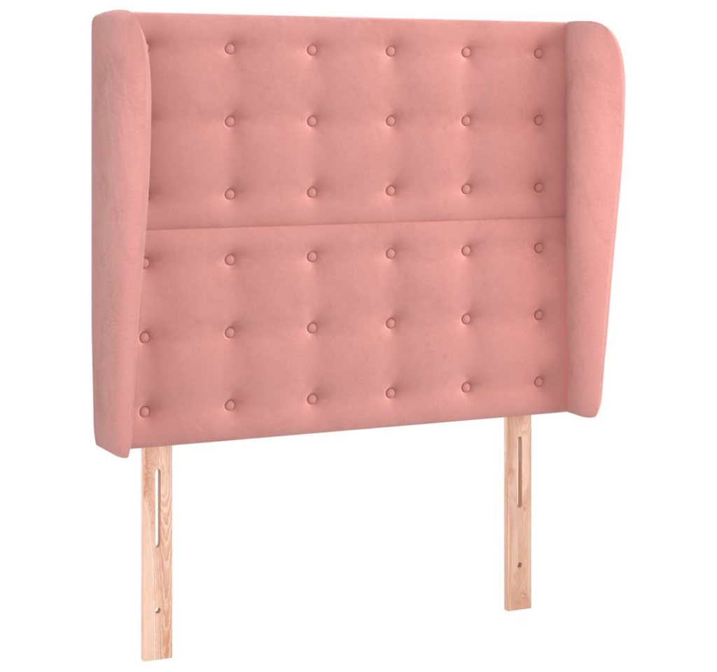 vidaXL Kopfteil, Bett Kopfteil mit Ohren Rosa 93x23x118/128 cm Samt von vidaXL