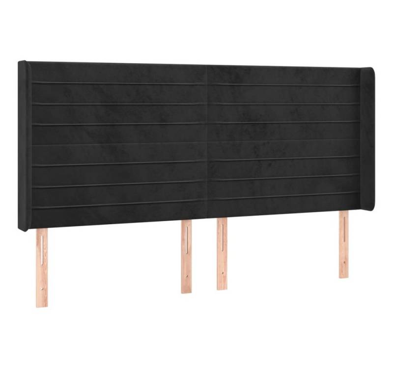 vidaXL Kopfteil, Bett Kopfteil mit Ohren Schwarz 163x16x118/128 cm Samt von vidaXL
