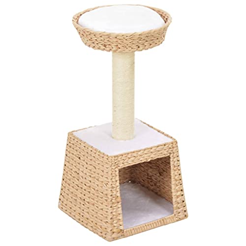 vidaXL Kratzbaum mit Haus Korb Abnehmbarem Kissen Katzenbaum Katzenkratzbaum Kletterbaum Spielbaum für Katzen Katzenmöbel Sisal Seegras Plüsch 64 cm von vidaXL