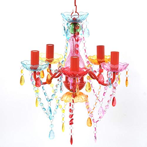 vidaXL Kronleuchter 5 Flammig Acryl Lüster Vintage Style Multi-Farben von vidaXL