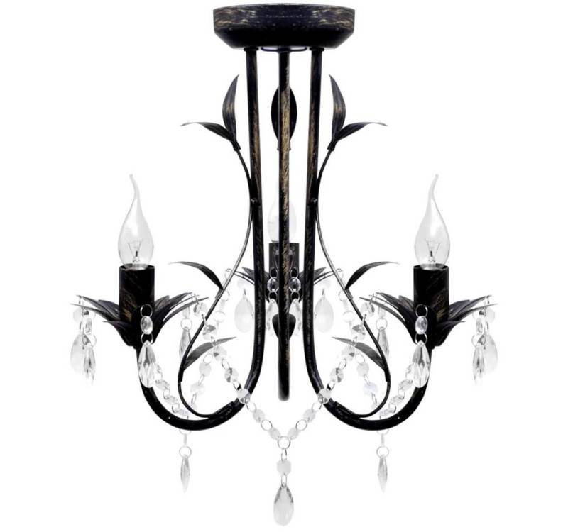 vidaXL Kronleuchter Decknlampe Art Novau mit Kristallperlen 3 x E14 von vidaXL