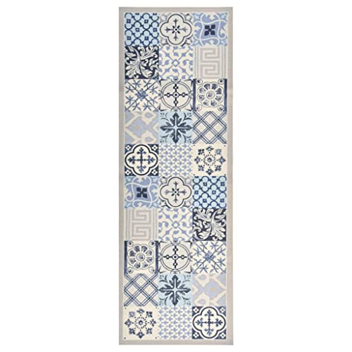 vidaXL Küche Bodenmatte Waschbar Mosaik rutschfest Fußmatte Läufer Flurteppich Teppich Küchenläufer Teppichläufer Küchenteppich 45x150cm von vidaXL