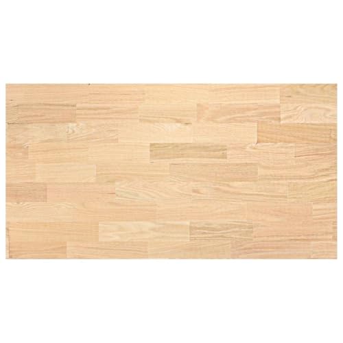 vidaXL Küchenarbeitsplatte 120x63,5x4 cm Massivholz Eiche Rechteckig, Arbeitsplatte, Badezimmerarbeitsplatte, Waschtischplatte, Küchenplatte von vidaXL