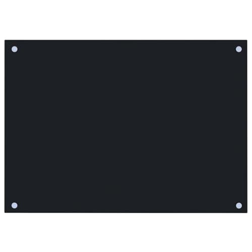 vidaXL Küchenrückwand Spritzschutz Fliesenspiegel Glasplatte Rückwand Herdspritzschutz Wandschutz Herd Küche Schwarz 70x50cm Hartglas von vidaXL