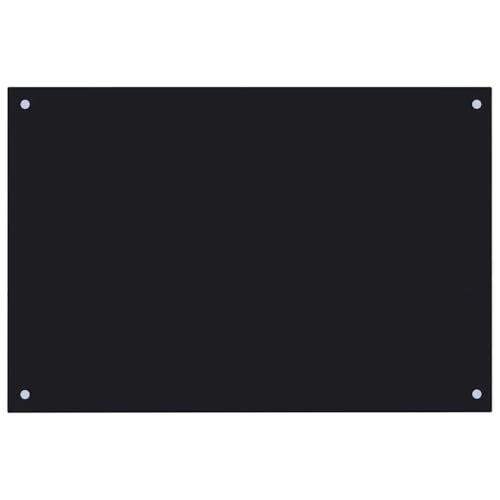 vidaXL Küchenrückwand Spritzschutz Fliesenspiegel Glasplatte Rückwand Herdspritzschutz Wandschutz Herd Küche Schwarz 90x60cm Hartglas von vidaXL