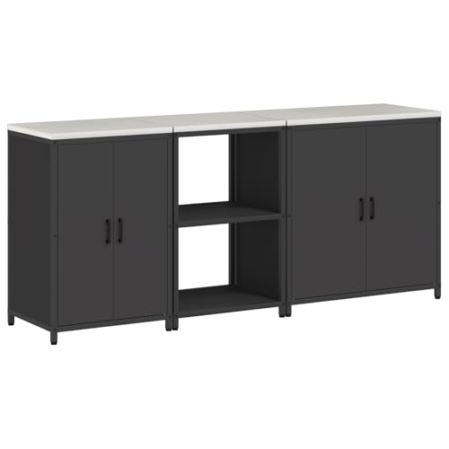 vidaXL Küchenschrank - Lagerregal für die Garage im industriellen Stil mit flexiblen Regalen - modernes Loft-Utensilienmöbel von vidaXL