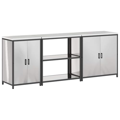 vidaXL Küchenschrank Vorratslager Set – Industrie-Style mit rechteckigem, pulverbeschichtetem Finish und verstellbaren Regalen – Perfekt für Moderne Loftwohnungen! von vidaXL