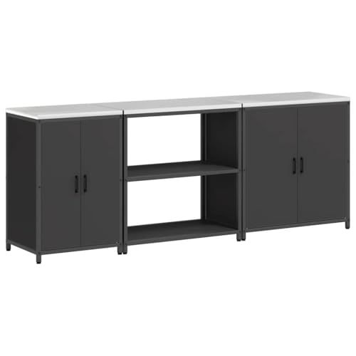vidaXL Küchenschrank Vorratslager Set - Stylisch und rechteckig, pulverbeschichtet mit verstellbaren Regalen. Perfekt für Moderne Lofts! von vidaXL